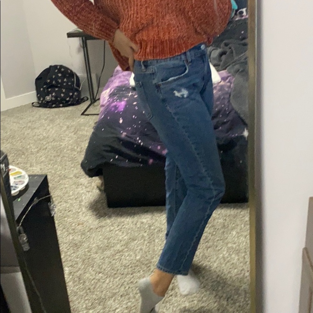 Mid rise boy friend jeans